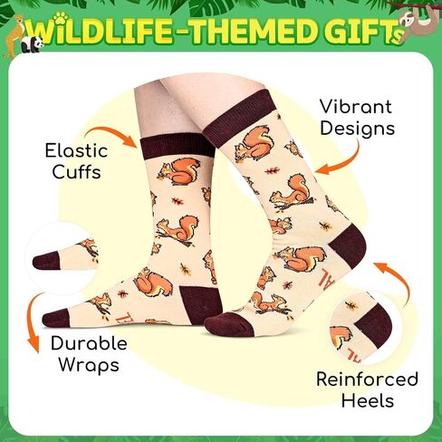 HAPPYPOP Funny Squirrel Gifts for Squirrel Lovers Bear Gifts for Women Men, Fun Silly Socks for Mom Dad Him Her in Saudi Arabia