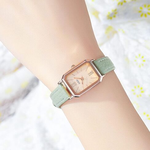 Toocat Women Wrist Watch Watch Mini Ultra-Shein Simple Square Squart Squartes مع حزام جلدي 30 مترًا من الساعات التناظرية المقاومة للماء للطلاب in Kuwait