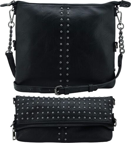 K & Bo Stevie Women's Crossbody Crossbod Presh ، Rocker Chic Boho Medium ، يتحول إلى حقيبة القابض ، والوزن الخفيف in Kuwait