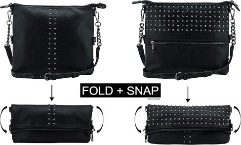 K & Bo Stevie Women's Crossbody Crossbod Presh ، Rocker Chic Boho Medium ، يتحول إلى حقيبة القابض ، والوزن الخفيف in Kuwait
