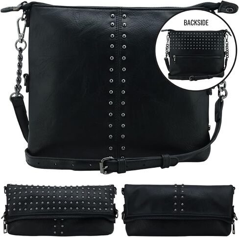 K & Bo Stevie Women's Crossbody Crossbod Presh ، Rocker Chic Boho Medium ، يتحول إلى حقيبة القابض ، والوزن الخفيف in Kuwait