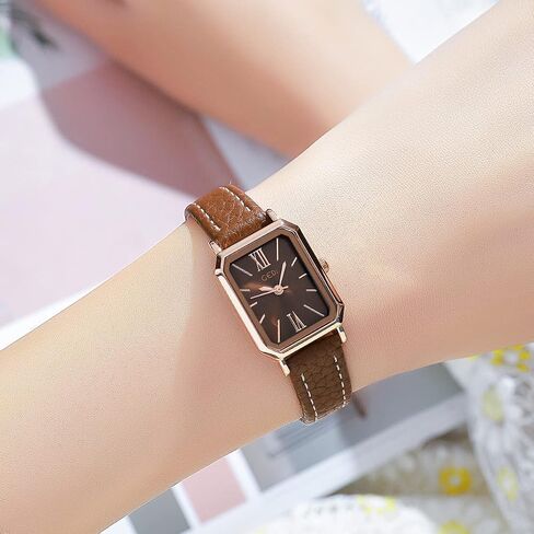 Toocat Women Wrist Watch Watch Mini Ultra-Shein Simple Square Squart Squartes مع حزام جلدي 30 مترًا من الساعات التناظرية المقاومة للماء للطلاب in Kuwait