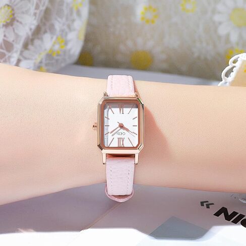 TOOCAT Women Wrist Watch Mini Ultra-Thin Elegant Simple Square Quartz Watches with Leather Strap 30M Waterproof Analog Watches for Females Students Ladies in Kuwait