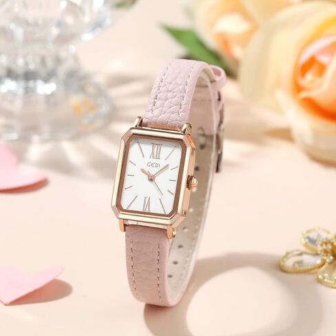 TOOCAT Women Wrist Watch Mini Ultra-Thin Elegant Simple Square Quartz Watches with Leather Strap 30M Waterproof Analog Watches for Females Students Ladies in Kuwait