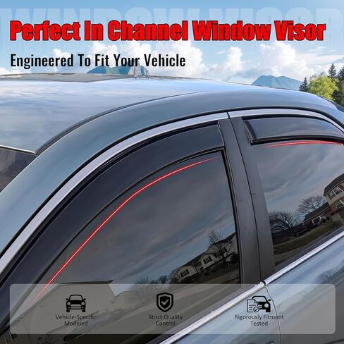 Ikon Motorsports in Channel Window ، متوافقة مع 2007-2011 Toyota Camry ، حراس المطر الدخاني النحيف على الطراز ، وينفرفون الرياح الجانبية 4pcs in Saudi Arabia