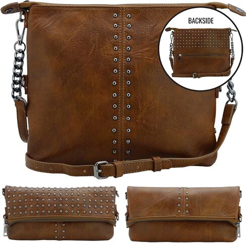 K & Bo Stevie Women's Crossbody Crossbod Presh ، Rocker Chic Boho Medium ، يتحول إلى حقيبة القابض ، والوزن الخفيف in Saudi Arabia