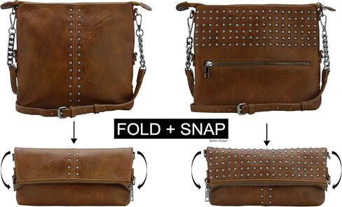 K & Bo Stevie Women's Crossbody Crossbod Presh ، Rocker Chic Boho Medium ، يتحول إلى حقيبة القابض ، والوزن الخفيف in Saudi Arabia