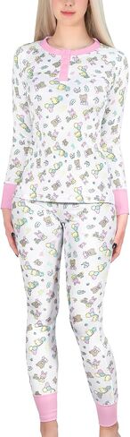 Littleforbig Women Long Cotton Cozy Breatable Baby Cuties Pajamas وضعت ملابس ناعمة ناعمة in Saudi Arabia
