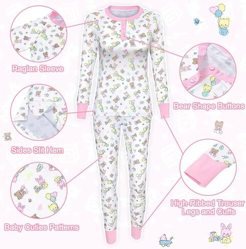 Littleforbig Women Long Cotton Cozy Breatable Baby Cuties Pajamas وضعت ملابس ناعمة ناعمة in Saudi Arabia