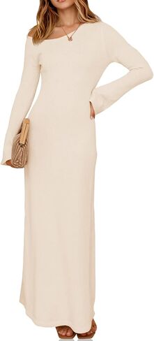 Wenrine Womens تسقط من فستان الكتف Bodycon سترة 2025 الرسمية طويلة الأكمام الطويلة كوكتيل الحفلات Maxi in Saudi Arabia