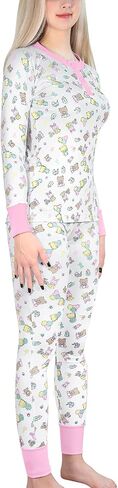 Littleforbig Women Long Cotton Cozy Breatable Baby Cuties Pajamas وضعت ملابس ناعمة ناعمة in Saudi Arabia