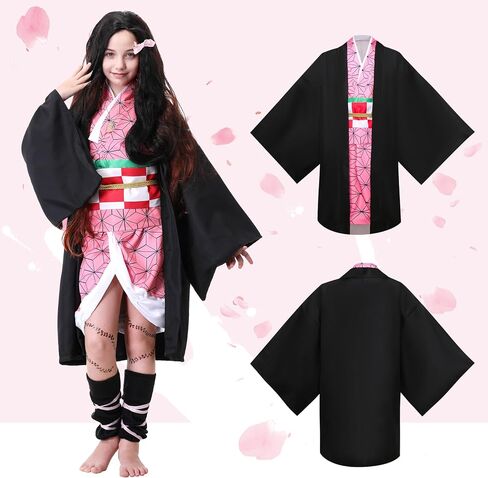 Anime Kimono Costumes Women Girls Halloween Cosplay Pink Outfits Cape Festival Uniform Dress Up with Wig in Saudi Arabia