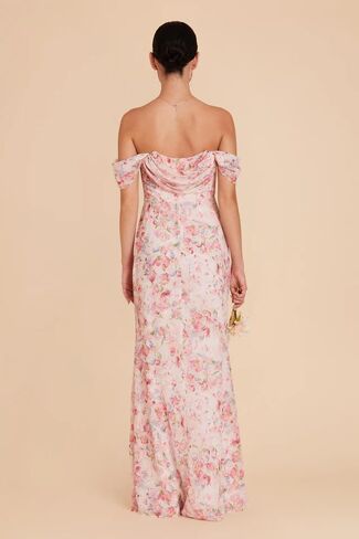 Chiffon Bridesmaid Dresses for Women Off Shoulder Mermaid Formal Wedding Guest Dress with Slit in Saudi Arabia