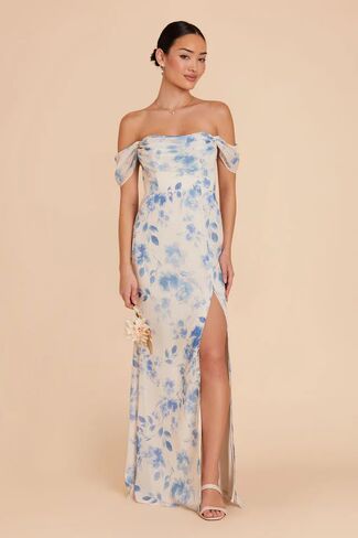Chiffon Bridesmaid Dresses for Women Off Shoulder Mermaid Formal Wedding Guest Dress with Slit in Saudi Arabia