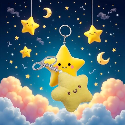 1pc أصفر أفخم النجوم key -key -chie -convisions doll keychain keychain accessories charms handmade charms لمفاتيح السيارات هدية فريدة من نوعها in Saudi Arabia