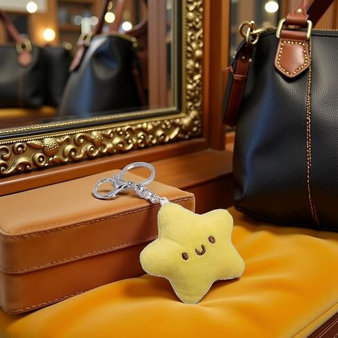 1pc أصفر أفخم النجوم key -key -chie -convisions doll keychain keychain accessories charms handmade charms لمفاتيح السيارات هدية فريدة من نوعها in Saudi Arabia