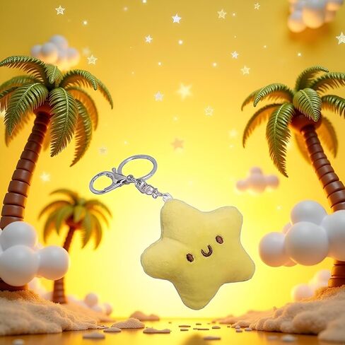 1pc أصفر أفخم النجوم key -key -chie -convisions doll keychain keychain accessories charms handmade charms لمفاتيح السيارات هدية فريدة من نوعها in Saudi Arabia