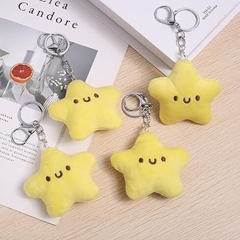 1pc أصفر أفخم النجوم key -key -chie -convisions doll keychain keychain accessories charms handmade charms لمفاتيح السيارات هدية فريدة من نوعها in Saudi Arabia