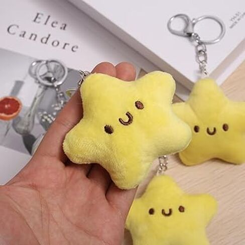 1pc أصفر أفخم النجوم key -key -chie -convisions doll keychain keychain accessories charms handmade charms لمفاتيح السيارات هدية فريدة من نوعها in Saudi Arabia