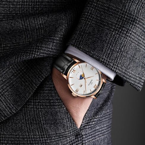 marvin Luxury Watches for Men Swiss Mens Watch Casual Men's Wrist Watches with Silicone and Leather Strap,Stainless Steel Case,Quartz Movement,50M Waterproof in Saudi Arabia