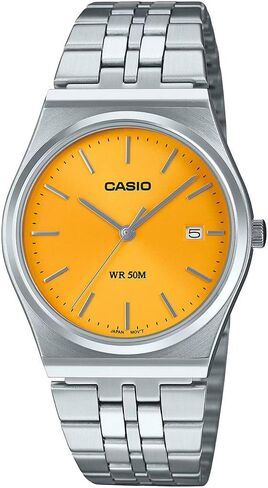 Casio MTP-B145D-9AV Men's Vintage Vitch Stains Stains الأصفر الاتصال التناظرية 3 اليد التناظرية in Saudi Arabia