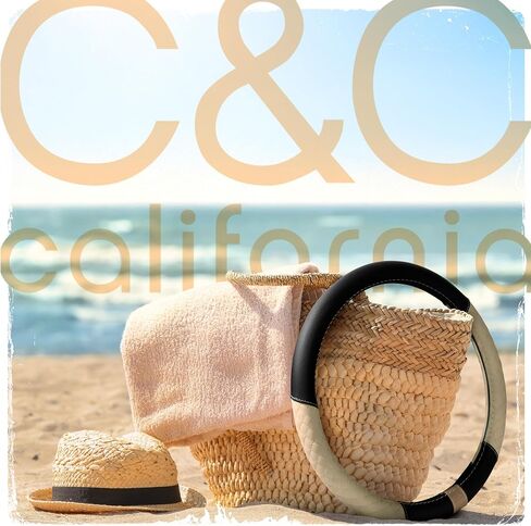 BDK C & C California Care Care Cover Cover Beige Diamond Coft ، غطاء عجلة القيادة غير المنزلق للنساء للنساء ، ناعم مريح ناعم سهل التثبيت (يناسب 14.5 "-15.5 بوصة) in Kuwait