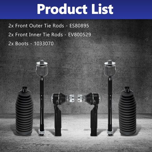 6 Pcs Tie Rod End Kit, Front Inner Outer Tie Rod End With Boots Compatible with 2005-2023 TOYOTA TACOMA in Saudi Arabia