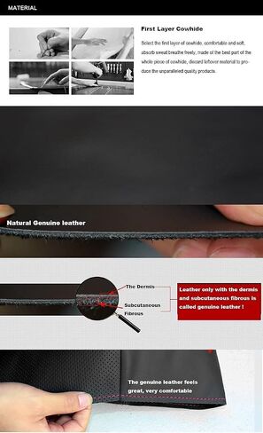 Loncky Custom Fit OEM يدوية يدوية سوداء حقيقية تلقائية تلقائية المخصصة لغطاء عجلة القيادة لكيا أوبطيما 2011 2013 الإكسسوارات in Kuwait