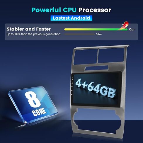 【8 Core 4+64GB】 for Dodge Charger/Magnum 2005-2007 Android 13 Carplay Stereo with Wireless Carplay Android Auto, 9" Touch Screen Radio Dash Kit GPS Navigation WiFi Bluetooth SWC Mic Backup Camera in Kuwait