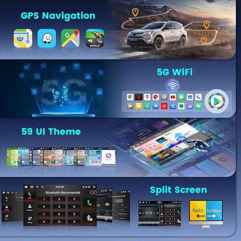 【8 Core 4+64GB】 for Dodge Charger/Magnum 2005-2007 Android 13 Carplay Stereo with Wireless Carplay Android Auto, 9" Touch Screen Radio Dash Kit GPS Navigation WiFi Bluetooth SWC Mic Backup Camera in Kuwait