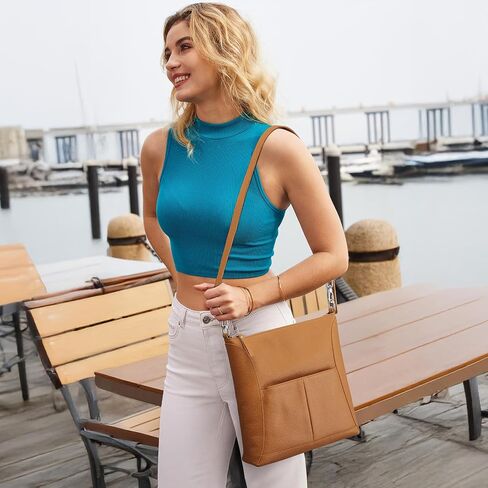 S-ZONE Leather Crossbody Bags for Women Travel Purse with RFID Pocket Designer Handbags Adjustable Strap in Saudi Arabia