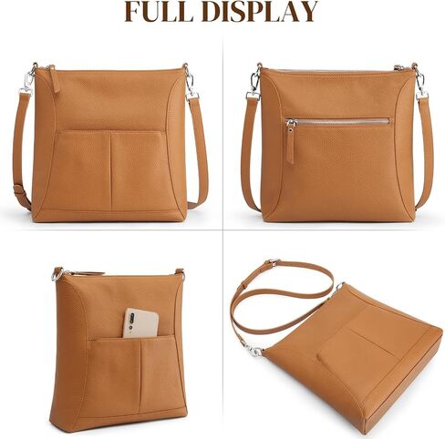 S-ZONE Leather Crossbody Bags for Women Travel Purse with RFID Pocket Designer Handbags Adjustable Strap in Saudi Arabia