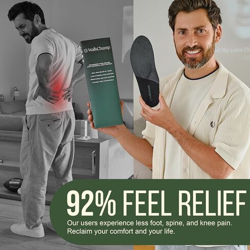 Plantar Fasciitis Insoles with High Arch Support- Heavy Duty Orthotic Inserts for Women for Pain Relief Absorb Shock- Workboot Insoles Men for Flat Feet,Heel & Foot Pain XS - Men 7.5/Women 8.5 in Saudi Arabia
