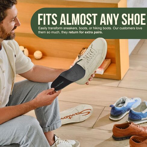 Plantar Fasciitis Insoles with High Arch Support- Heavy Duty Orthotic Inserts for Women for Pain Relief Absorb Shock- Workboot Insoles Men for Flat Feet,Heel & Foot Pain XS - Men 7.5/Women 8.5 in Saudi Arabia