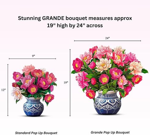 البطاقات المنبثقة الورقية المنبثقة ، أرجواني Grande Garden ، 18 بوصة الحجم إلى الأبد باقة بوكيه 3D المنبثقة ، بطاقات عيد ميلاد ، شكرًا لك ، بطاقة Notecard & Envelop in Kuwait