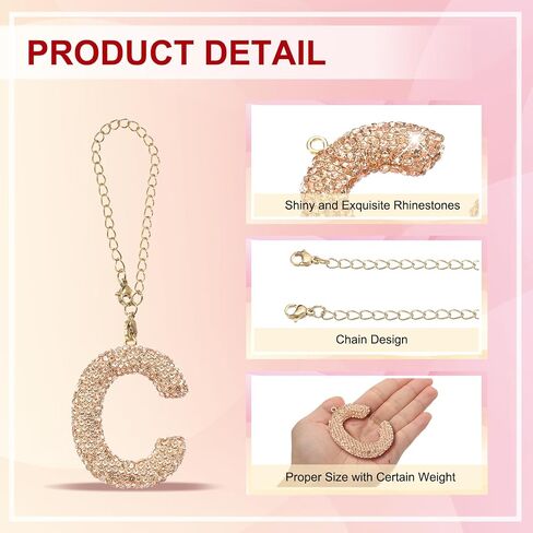 BATIKIL LETTER BAG سحر ، Bling GLITTER LETTER Charm سلاسل مفاتيح رسائل أولية للنسج in Saudi Arabia