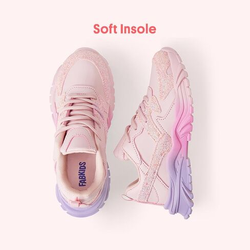 Fabkids Girls Boys Tennis Tennis Lace Up Athletic Sneakers Running Runner For Toddler Little Kid Big Kid in Kuwait