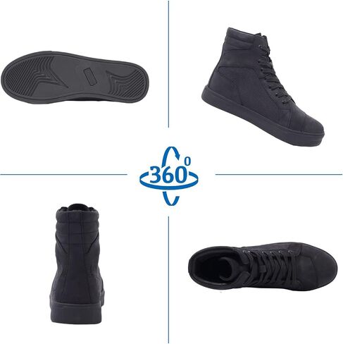 Motorcycle Shoes for Men, Anti-Slip Breathable Cowhide Street Casual Motorcycle Riding Boots with Ankle Support, Shift Pads in Saudi Arabia
