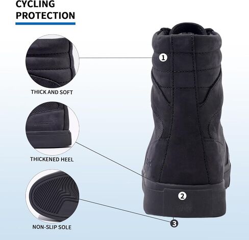 Motorcycle Shoes for Men, Anti-Slip Breathable Cowhide Street Casual Motorcycle Riding Boots with Ankle Support, Shift Pads in Saudi Arabia