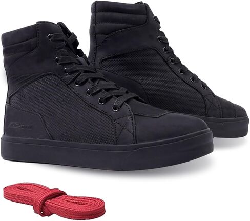 Motorcycle Shoes for Men, Anti-Slip Breathable Cowhide Street Casual Motorcycle Riding Boots with Ankle Support, Shift Pads in Saudi Arabia