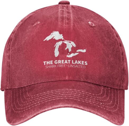 Unsalted-and-Shark-Free Michigan-Great-Lakes Hat Baseball Cap Cotton Dad Hat Trucker Hat for Women Men,Black in Saudi Arabia