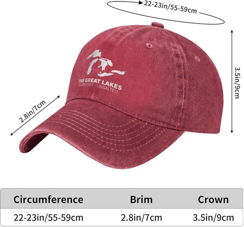 Unsalted-and-Shark-Free Michigan-Great-Lakes Hat Baseball Cap Cotton Dad Hat Trucker Hat for Women Men,Black in Saudi Arabia
