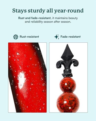 82 بوصة مغازل للرياح في الهواء الطلق - منحوتات الرياح المعدنية الكبيرة والغزل مع حصة ، طواحين طواحين التخليص الكبيرة للساحة والحديقة ، تالين فناء ديكور بورغوندي الأحمر in Kuwait