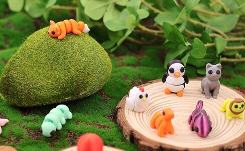 25 pcs Mini 3D Printed Animal Figurines Set, Articulated, Flexible, and Exquisitely Cute Party Favors, Birthday Goodie Bag Fillers, for Play and Display, Gift for her him, for Boys and Gilrs in Kuwait