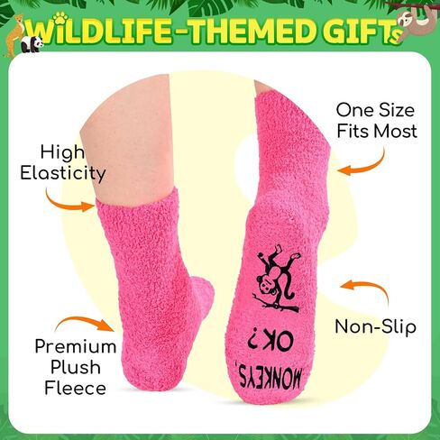 HAPPYPOP Funny Panda Gifts for Women Girls Gifts for Her, Novelty Panda Socks Fun Crazy Silly Pink Fuzzy Socks, Christmas Stocking Stuffers in Saudi Arabia