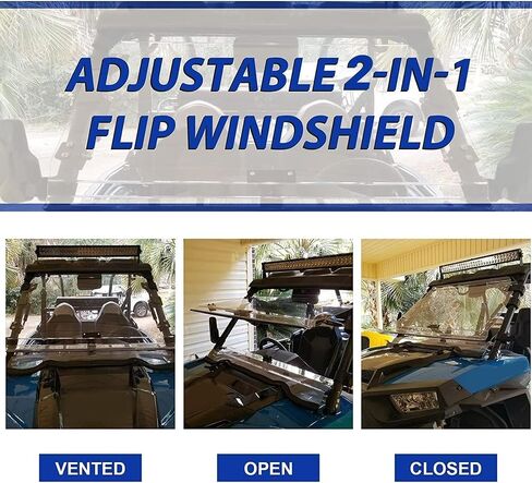 HECASA Front Flip Windshield Compatible with 2014-2018 Polaris RZR XP 1000 Polaris RZR XP 4 1000 Clear Windscreen in Kuwait