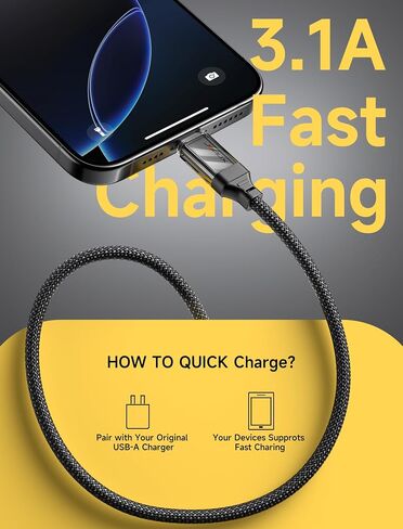 JSAUX USB C Cable [5-Pack 3.3ft], USB A to USB Cord 3A Fast Charging Compatible with iPhone 16/16 Plus/16 Pro/16 Pro Max/iPhone 15 Series, Samsung Galaxy S20 S10 S9, Note 20 10, Car Play, LG - Grey in Saudi Arabia