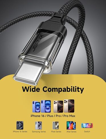JSAUX USB C Cable [5-Pack 3.3ft], USB A to USB Cord 3A Fast Charging Compatible with iPhone 16/16 Plus/16 Pro/16 Pro Max/iPhone 15 Series, Samsung Galaxy S20 S10 S9, Note 20 10, Car Play, LG - Grey in Saudi Arabia