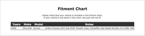 Automatic Transmission Adapter Housing Seal Compatible With Chevrolet Sonora 2000 P-2582481 in Saudi Arabia