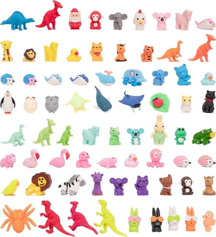 30Pcs 3D Animal Erasers for Kids, All are Animal Styles, Random Desktop Pets Toys Gifts, Mini Puzzle Classroom Rewards, Kids Party Favors Back to School Supplies in Kuwait